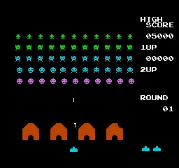 Space Invaders gameplay screenshot on NES