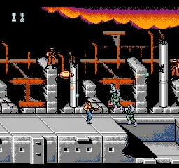 Super Contra gameplay screenshot on NES
