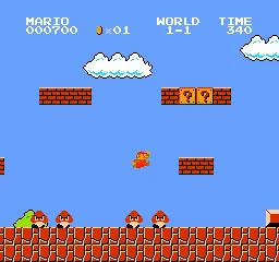 Super Mario Bros. gameplay screenshot on NES