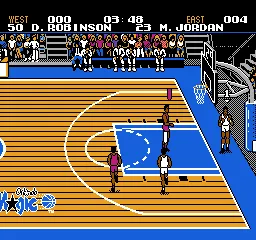 Tecmo NBA Basketball gameplay screenshot on NES