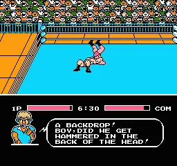 Tecmo World Wrestling gameplay screenshot on NES