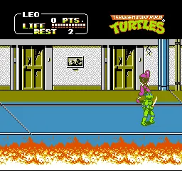 Teenage Mutant Ninja Turtles II: The Arcade Game gameplay screenshot on NES