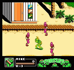 Teenage Mutant Ninja Turtles III: The Manhattan Project gameplay screenshot on NES
