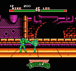 Teenage Mutant Ninja Turtles: Tournament Fighters gameplay screenshot on NES