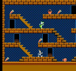The Bugs Bunny Crazy Castle gameplay screenshot on NES