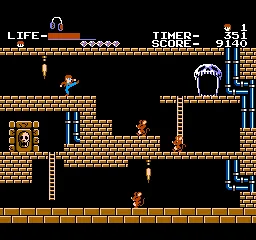 The Goonies gameplay screenshot on NES