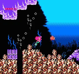 The Little Mermaid gameplay screenshot on NES