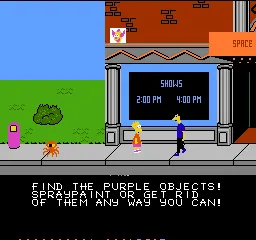 The Simpsons: Bart vs. the Space Mutants gameplay screenshot on NES