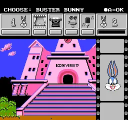 Tiny Toon Adventures Cartoon Workshop gameplay screenshot on NES