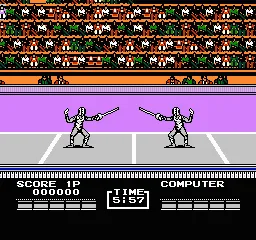Track & Field II gameplay screenshot on NES
