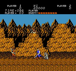 Trojan gameplay screenshot on NES