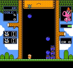 Wario's Woods gameplay screenshot on NES