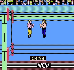 WCW Wrestling gameplay screenshot on NES