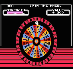 Wheel of Fortune gameplay screenshot on NES