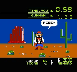 Wild Gunman gameplay screenshot on NES