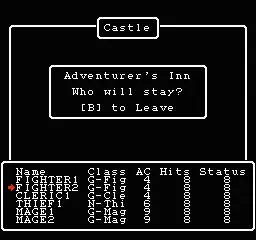 Wizardry: Proving Grounds of the Mad Overlord gameplay screenshot on NES