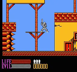 Wizards & Warriors III: Kuros: Visions of Power gameplay screenshot on NES