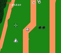 Xevious gameplay screenshot on NES