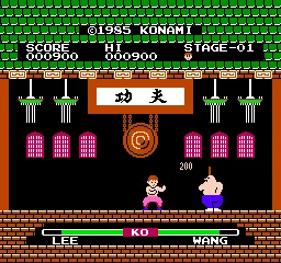 Yie Ar Kung-Fu gameplay screenshot on NES