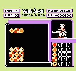 Yoshi's Cookie gameplay screenshot on NES