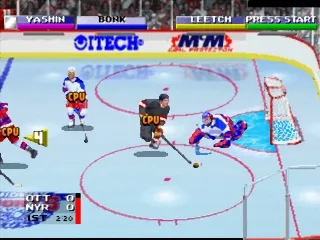 2 on 2 Open Ice Challenge gameplay screenshot on PS1