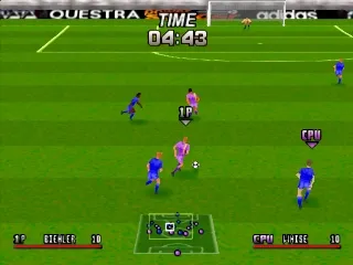 Adidas Power Soccer gameplay screenshot on PS1