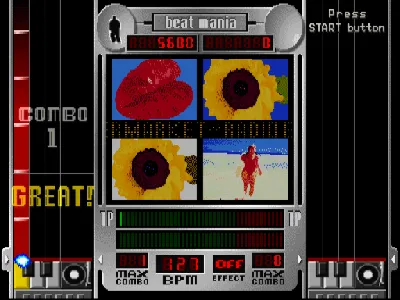 Beatmania gameplay screenshot on PS1