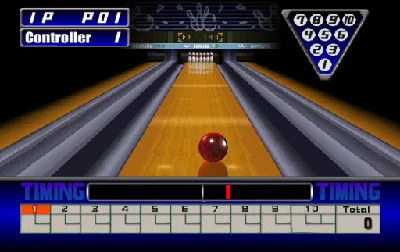 Bowling gameplay screenshot on PS1