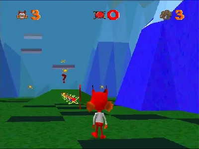 Bubsy 3D gameplay screenshot on PS1