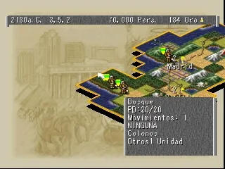 Civilization II gameplay screenshot on PS1