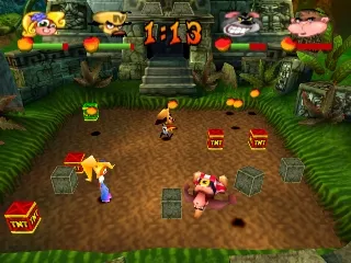 Crash Bash gameplay screenshot on PS1