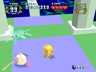 Floating Runner: Quest for the 7 Crystals gameplay screenshot on PS1