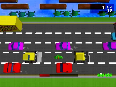 Frogger gameplay screenshot on PS1