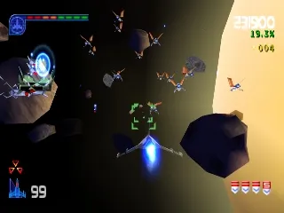 Galaga: Destination Earth gameplay screenshot on PS1