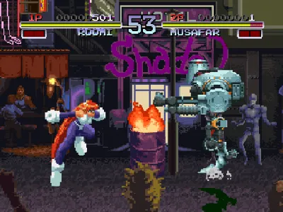 Galaxy Fight: Universal Warriors gameplay screenshot on PS1