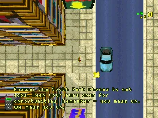 Grand Theft Auto gameplay screenshot on PS1