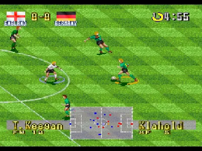 International Superstar Soccer Deluxe gameplay screenshot on PS1