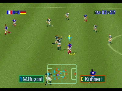 International Superstar Soccer Pro gameplay screenshot on PS1