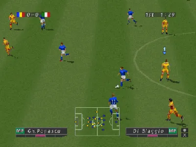 ISS Pro Evolution gameplay screenshot on PS1