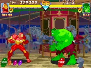 Marvel Super Heroes gameplay screenshot on PS1