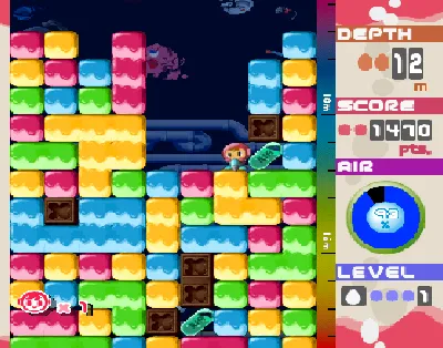 Mr. Driller gameplay screenshot on PS1