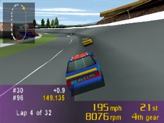 NASCAR Racing gameplay screenshot on PS1