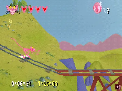 Pink Panther: Pinkadelic Pursuit gameplay screenshot on PS1