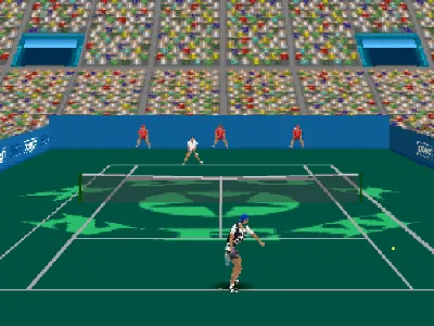 Power Serve 3D Tennis gameplay screenshot on PS1
