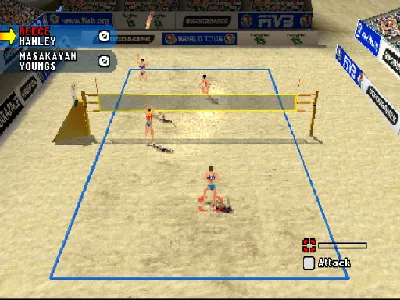 Power Spike Pro Beach Volleyball gameplay screenshot on PS1