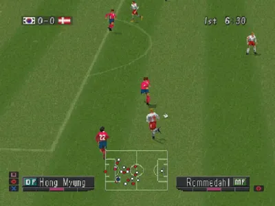 Pro Evolution Soccer 2 gameplay screenshot on PS1