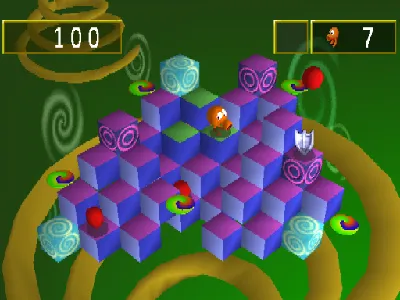 Q*bert gameplay screenshot on PS1