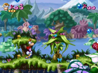 Rayman gameplay screenshot on PS1