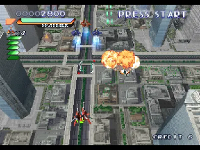RayStorm gameplay screenshot on PS1