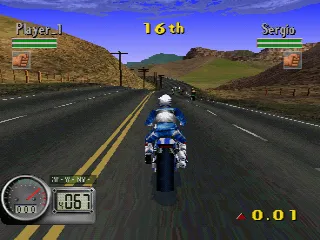 Road Rash 3D gameplay screenshot on PS1